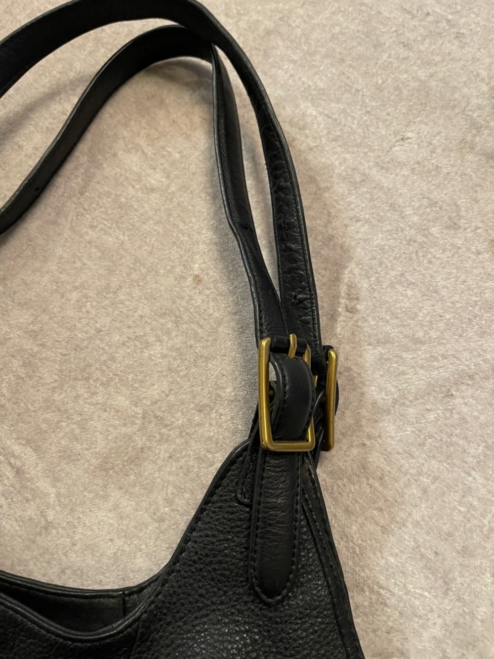 Elliott Lucca Black Pebbled Leather Slouchy Hobo Bag Braided Tassel Boho - Picture 6 of 16